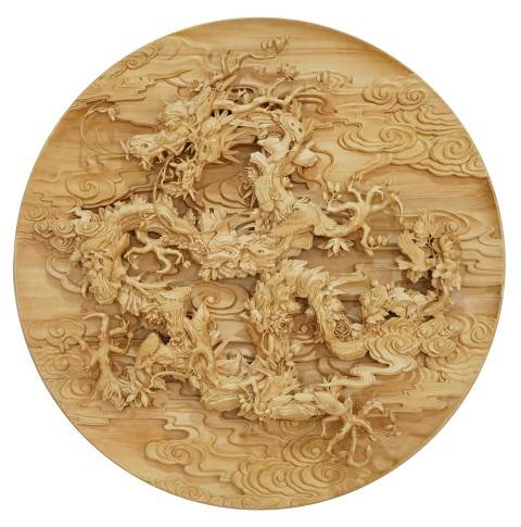 Floral Dragon (Wood Carving)