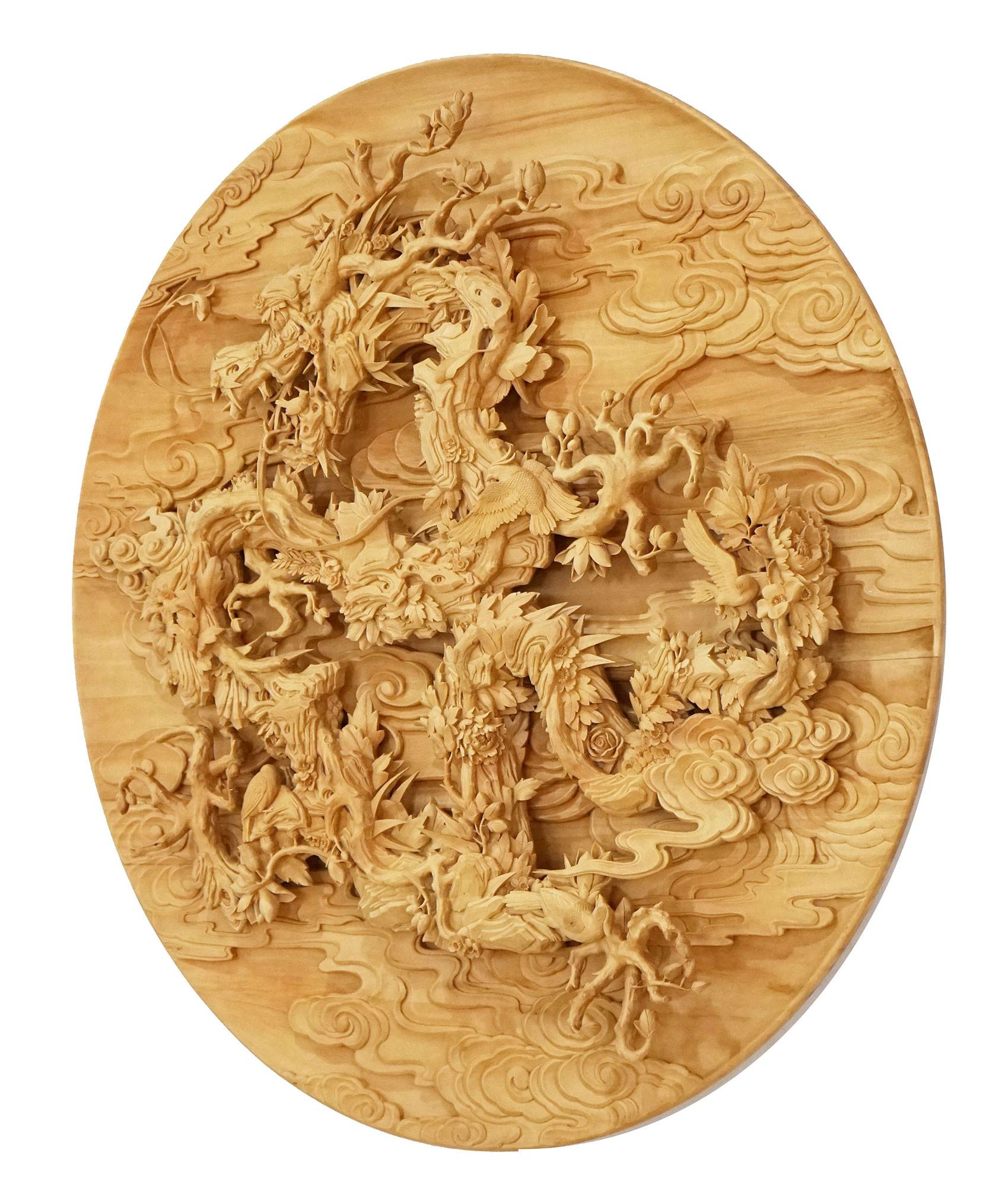 Floral Dragon (Wood Carving)