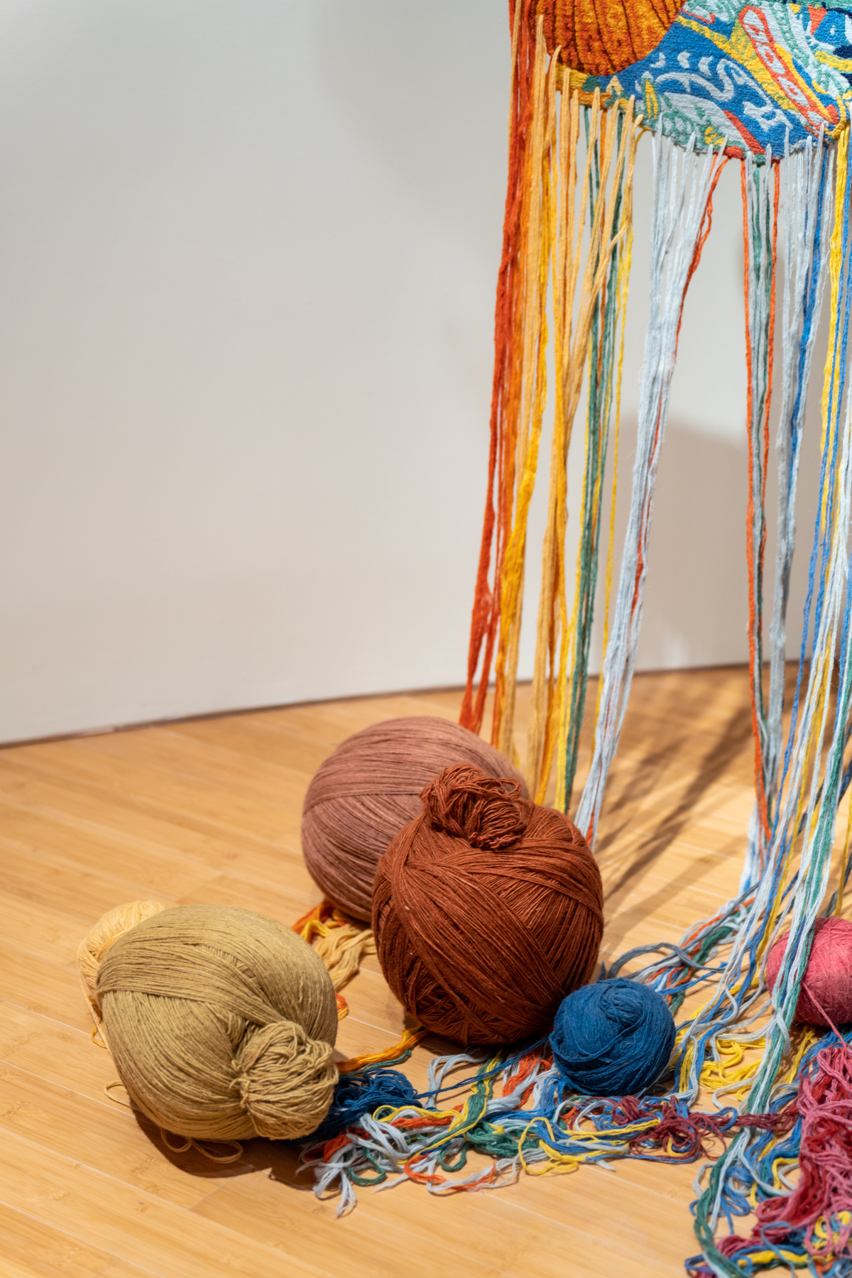 Yarn and hanging threads in The Lonely Knitter