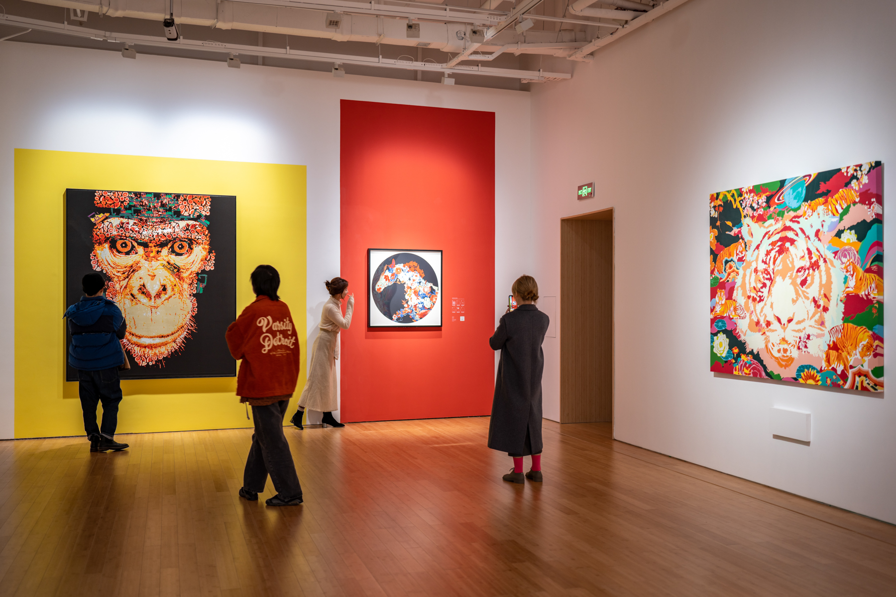 Visitors explore the colourful galleries in Chengdu