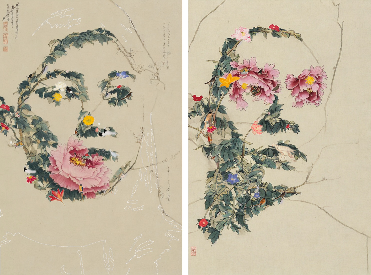 Selected AI portrait studies from Art Facial Intelligence