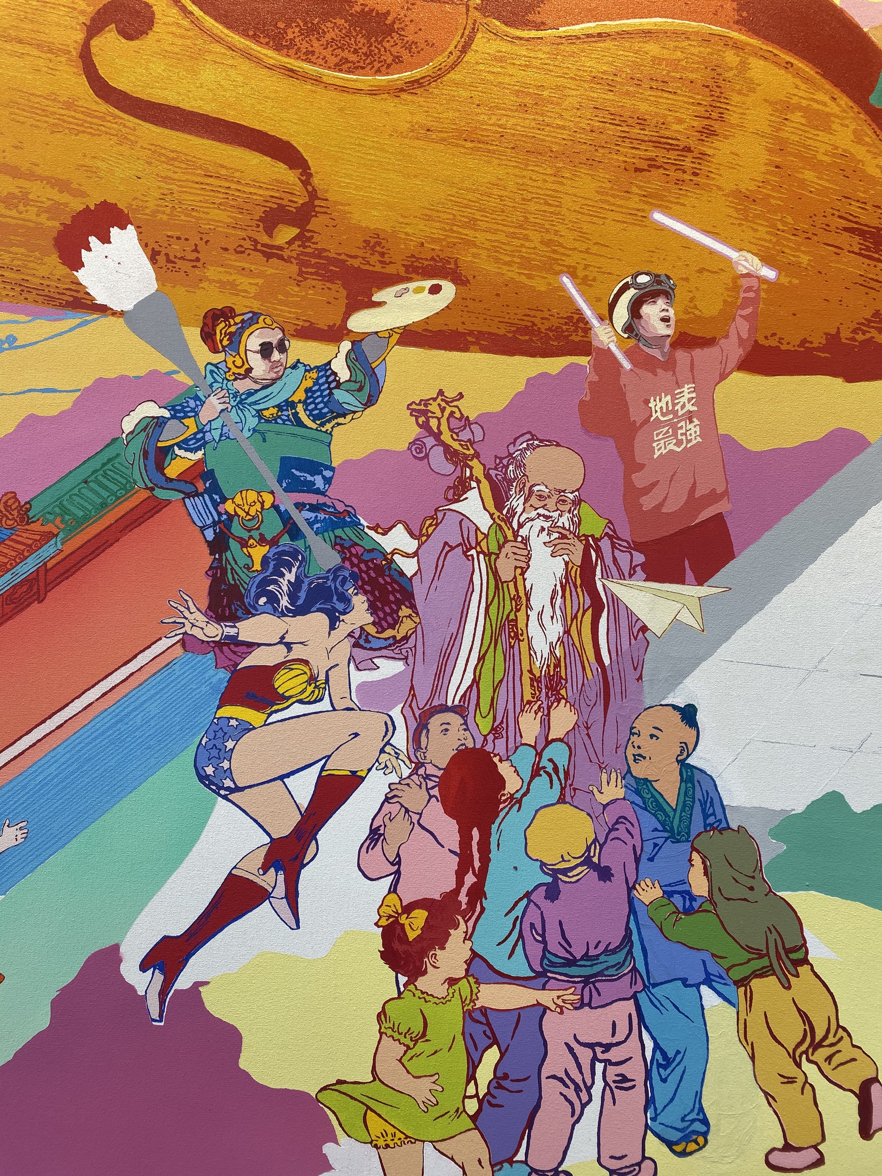 A richly populated detail of Parody of Jay’s Music