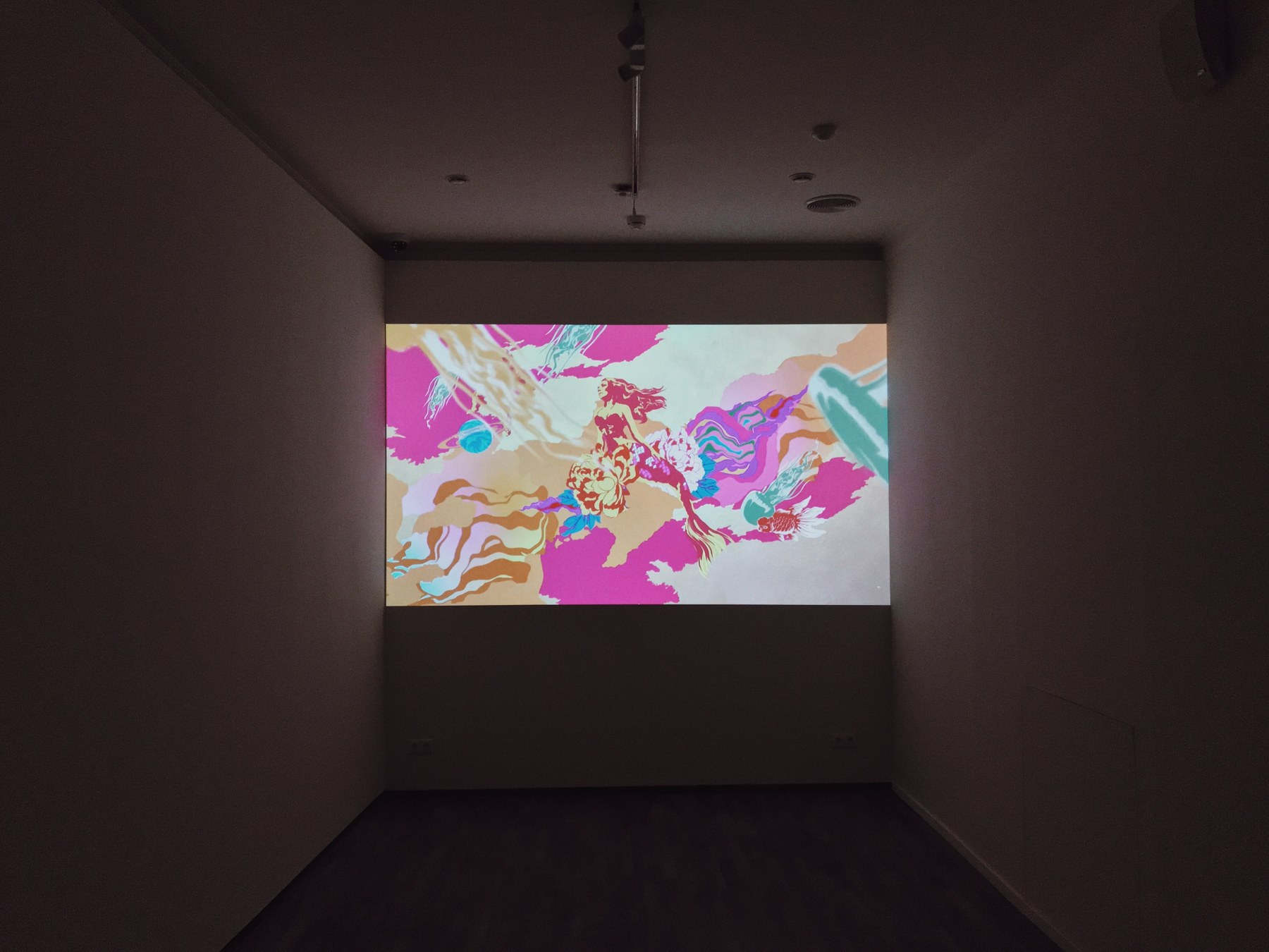 Moving images within the exhibition.